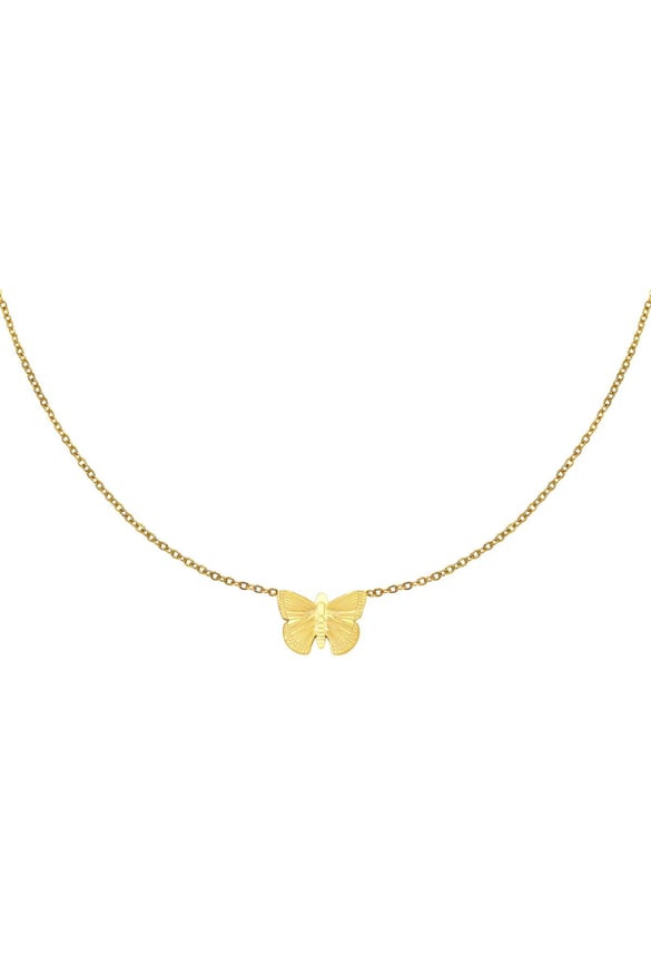 Necklace Butterfly Gold Color Stainless Steel 2