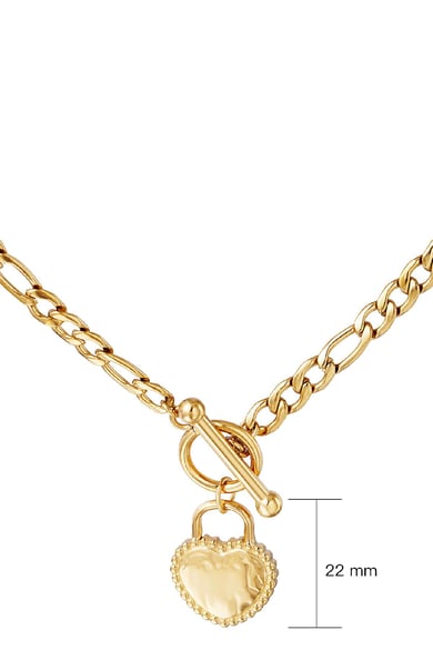 Collier Heart on Lock Couleur or Acier inoxydable h5 Image4