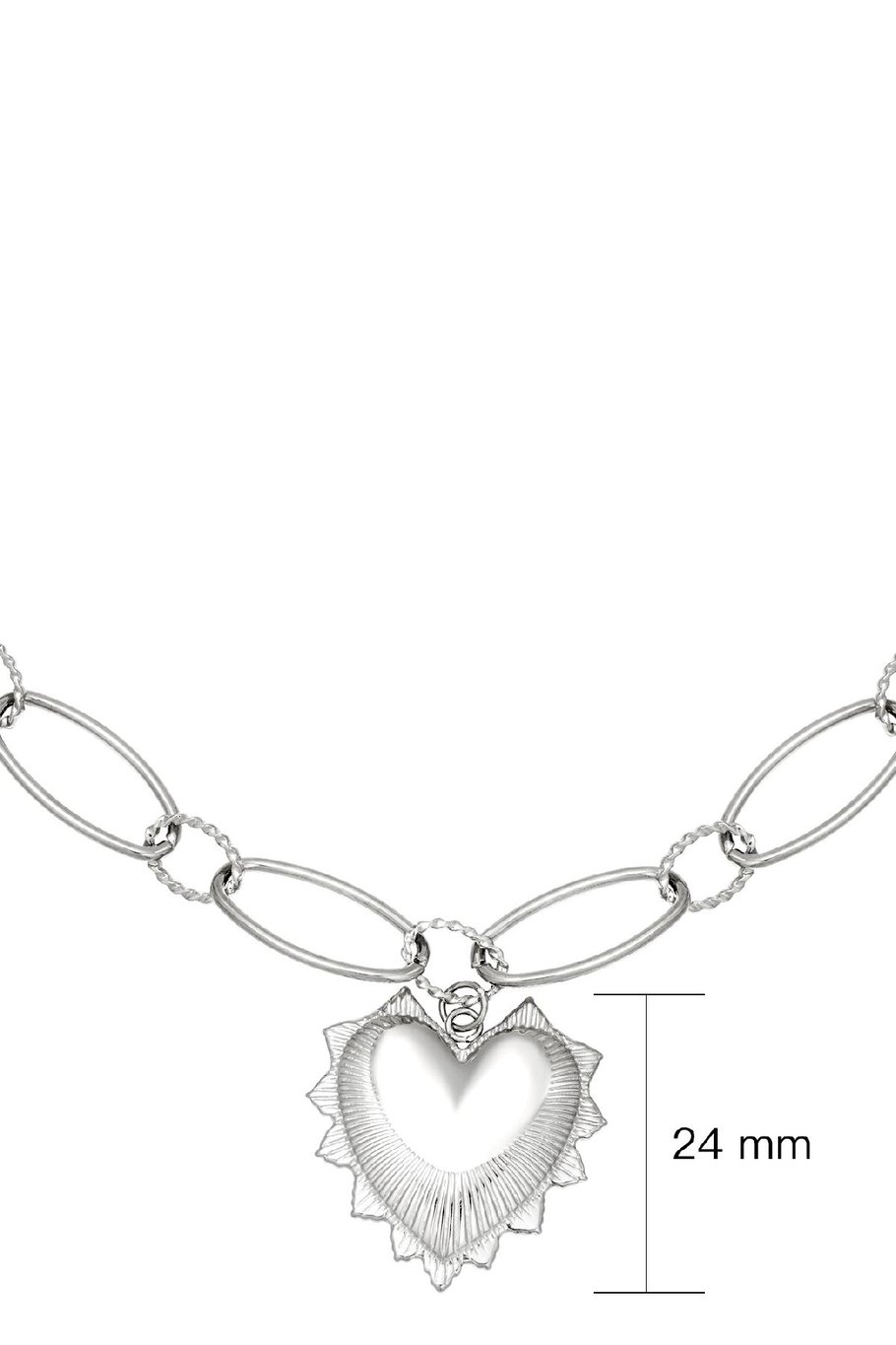 Ketting big chunky heart Zilver Stainless Steel Afbeelding3