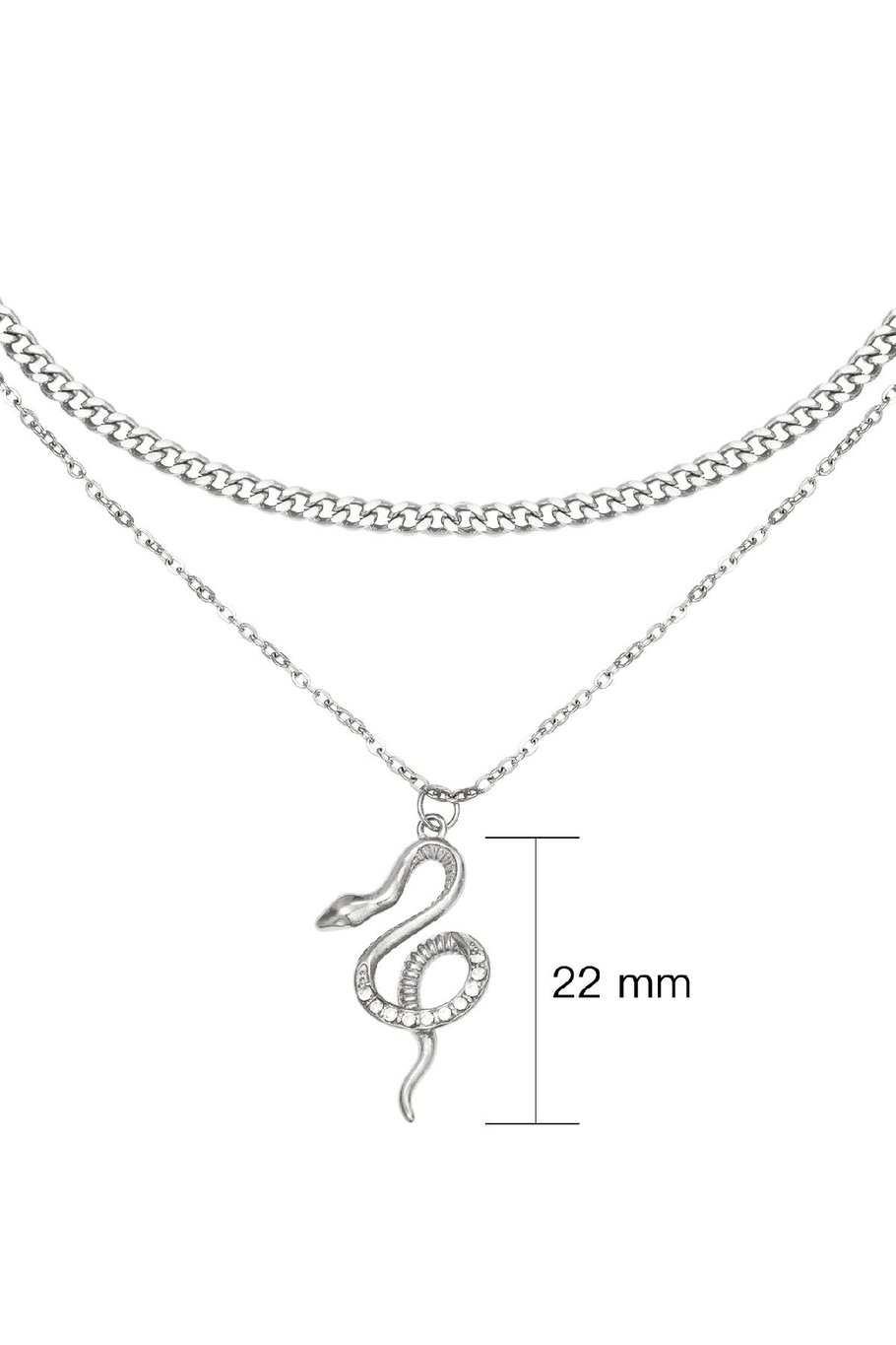 Necklace Chained Snake Silver Color Stainless Steel Picture2