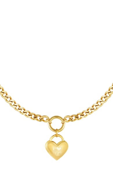 Collier Un Coeur Plein d'Amour Couleur or Acier inoxydable h5 Image4