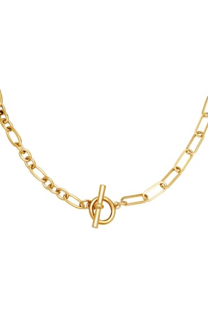 Necklace Lucky Lock  Gold Color Stainless Steel h5 