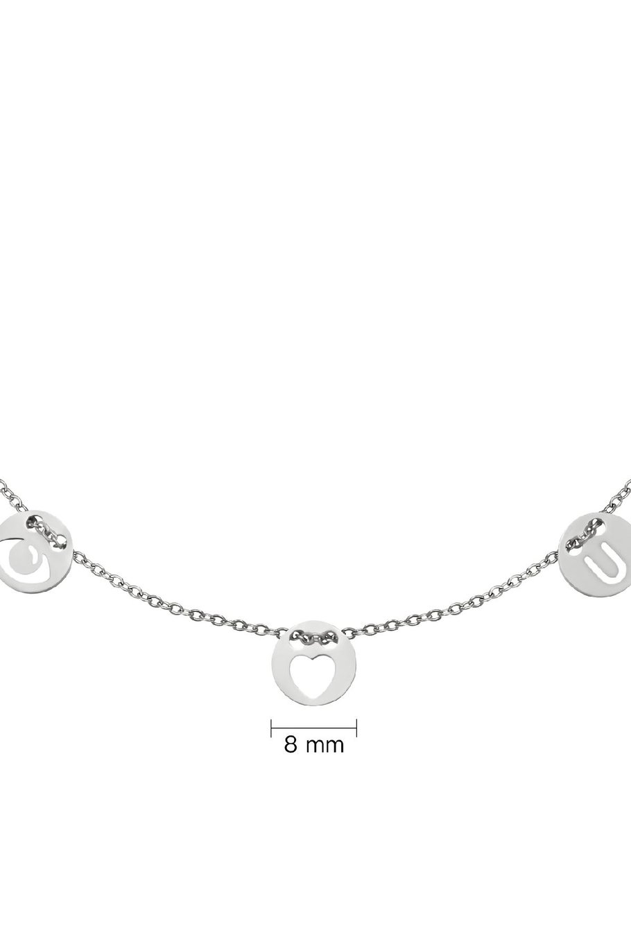 Collar Eye-Love-You Coin Plata Acero inoxidable Imagen2