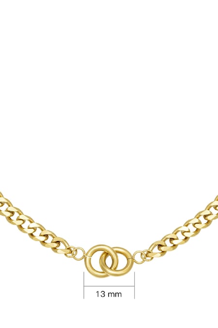 Necklace Intertwined Gold Color Stainless Steel 2