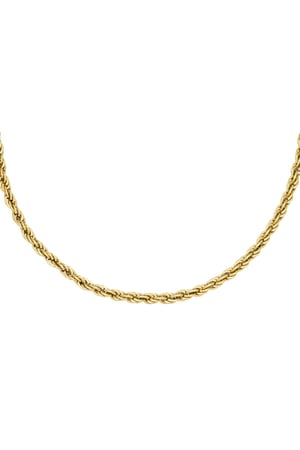 Necklace Twisted Chain Gold Color Stainless Steel h5 