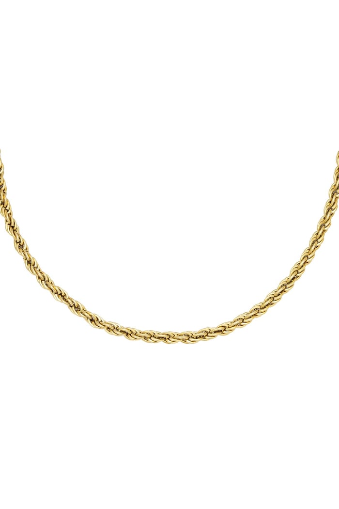 Necklace Twisted Chain Gold Color Stainless Steel 