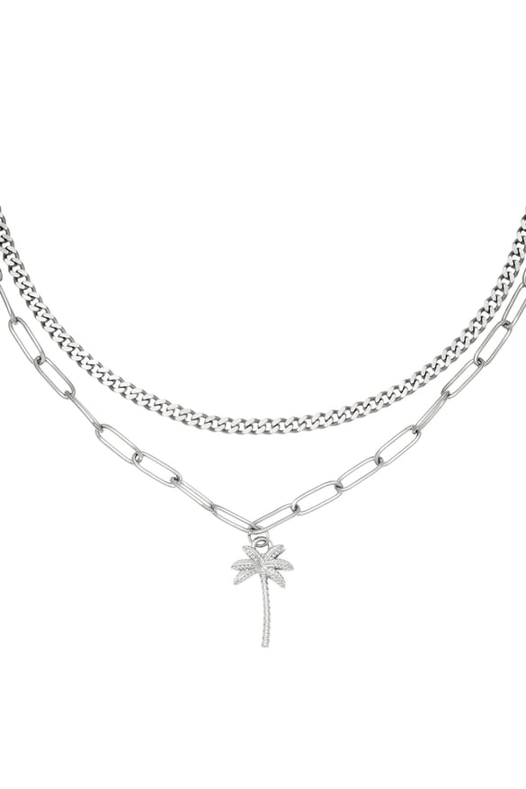 Collar Beachy Palm Plata Acero inoxidable 2