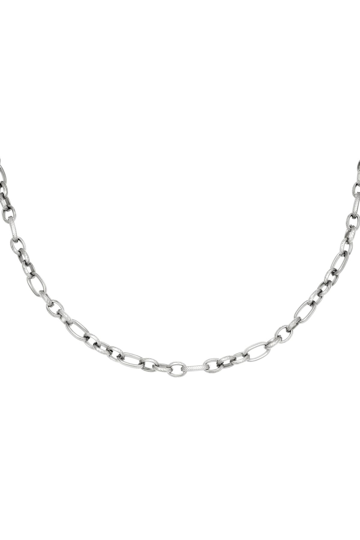 Necklace Interlink Silver Color Stainless Steel 