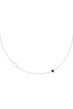 Blue / Birthstone necklace September silver color Blue Stainless Steel Picture6