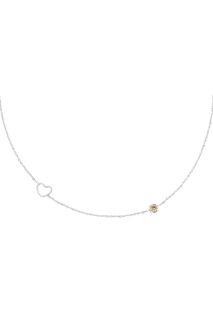 Birthstone necklace November silver color Yellow Stainless Steel h5 