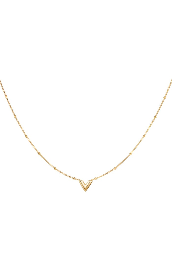 Stainless steel V necklace Gold color 