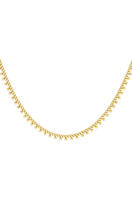 Stainless steel necklace dots Gold color 2