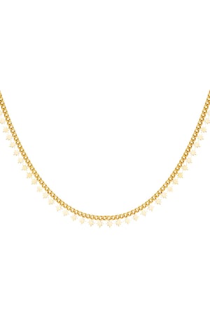 Stainless steel necklace sparkling stars Gold color h5 