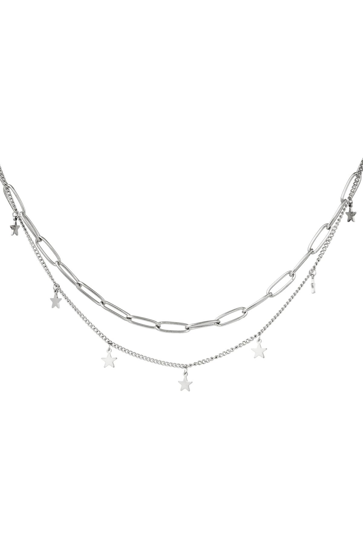 Necklace Chain Star Silver Color Stainless Steel