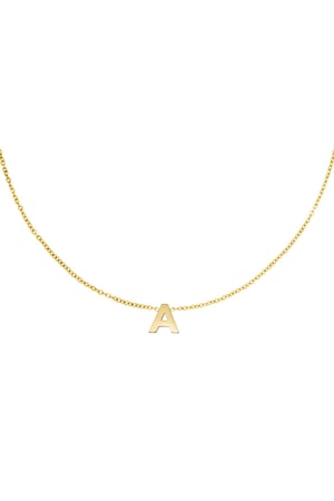 Stainless steel necklace initial A Gold color h5 