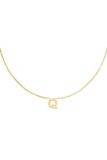 Gold color / Stainless steel necklace initial Q Gold color 