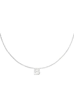 Stainless steel necklace initial B Silver color h5 