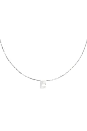 Stainless steel necklace initial E Silver color h5 