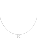 Silver color / Stainless steel necklace initial R Silver color Picture4