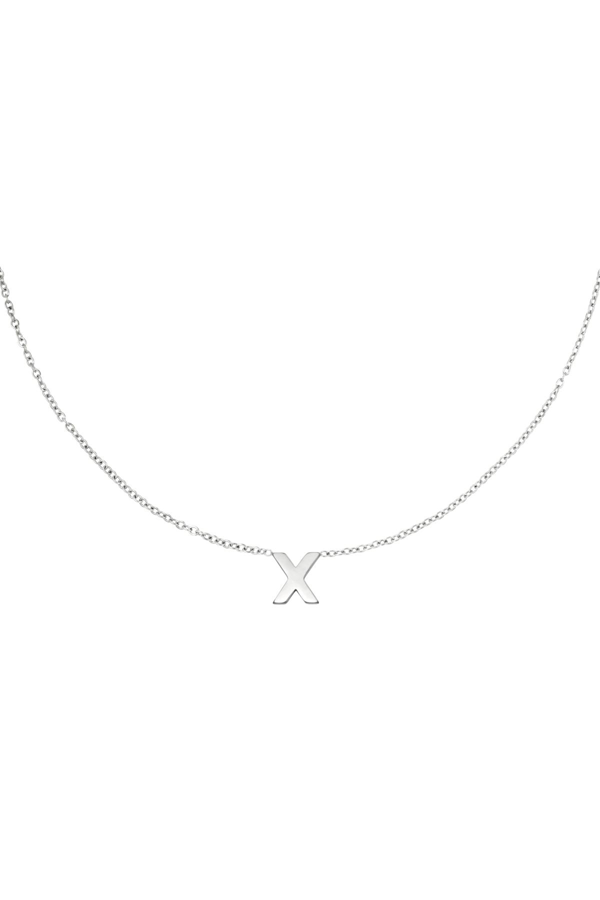 Stainless steel necklace initial A Silver color