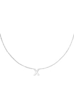 Silver color / Stainless steel necklace initial X Silver color Picture5