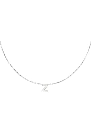 Stainless steel necklace initial Z Silver color h5 