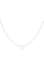 Silver color / Minimalistic necklace open heart Silver Color Stainless Steel Picture2