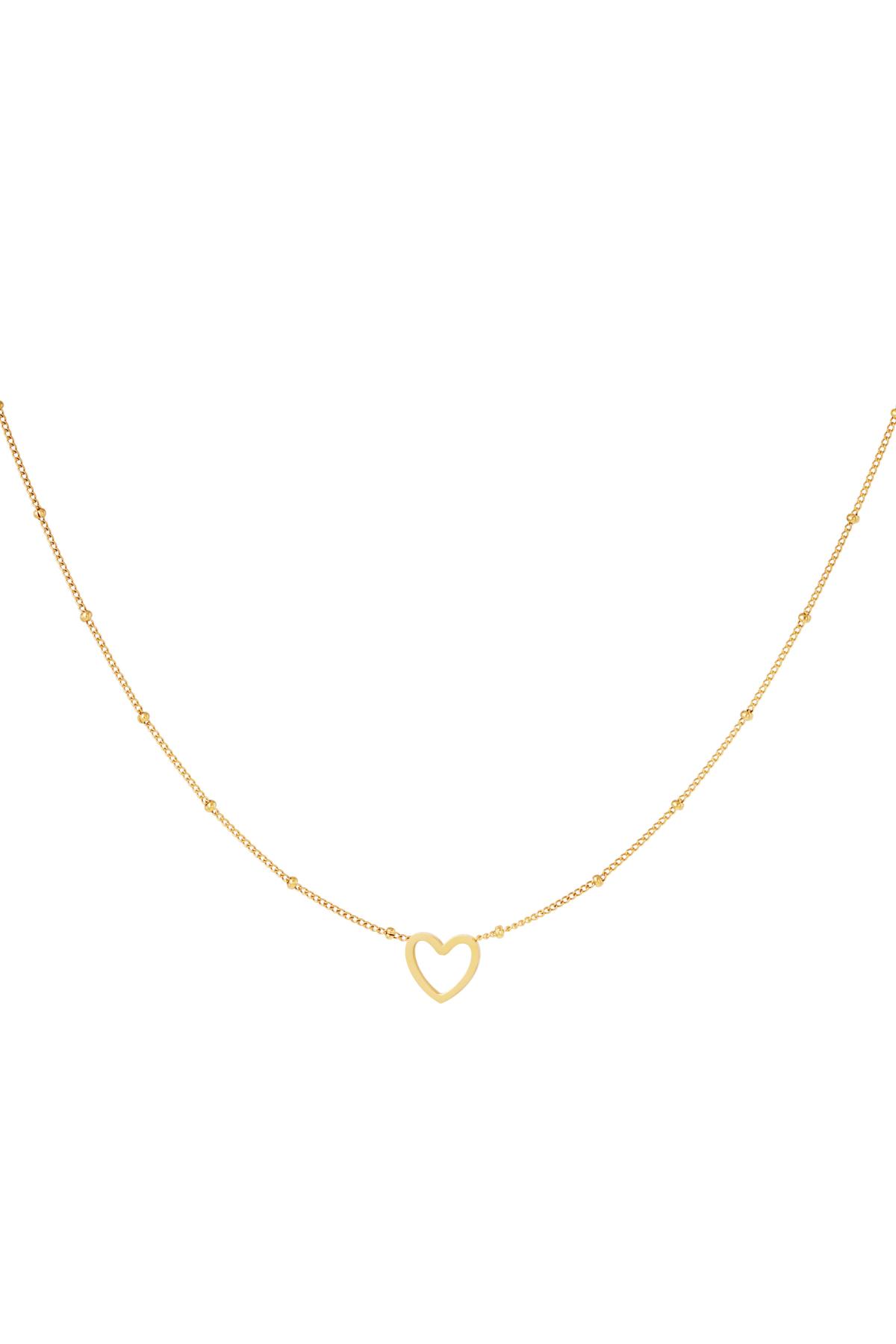 Minimalistic necklace open heart Gold Color Stainless Steel