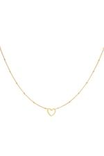 Gold color / Minimalistic necklace open heart Gold Color Stainless Steel 