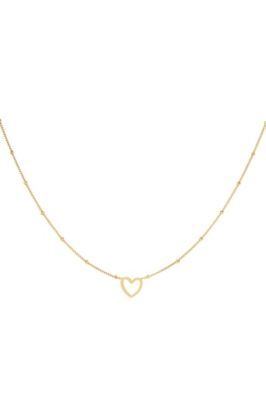 Minimalistic necklace open heart Gold Color Stainless Steel h5 