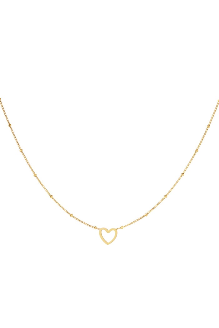 Minimalistic necklace open heart Gold Color Stainless Steel 