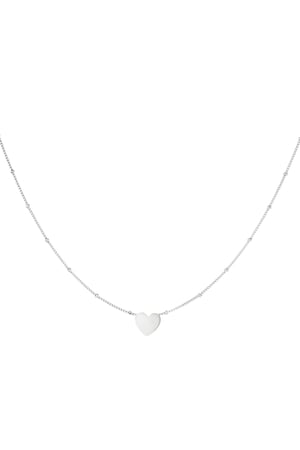 Minimalistic necklace heart Silver Color Stainless Steel h5 