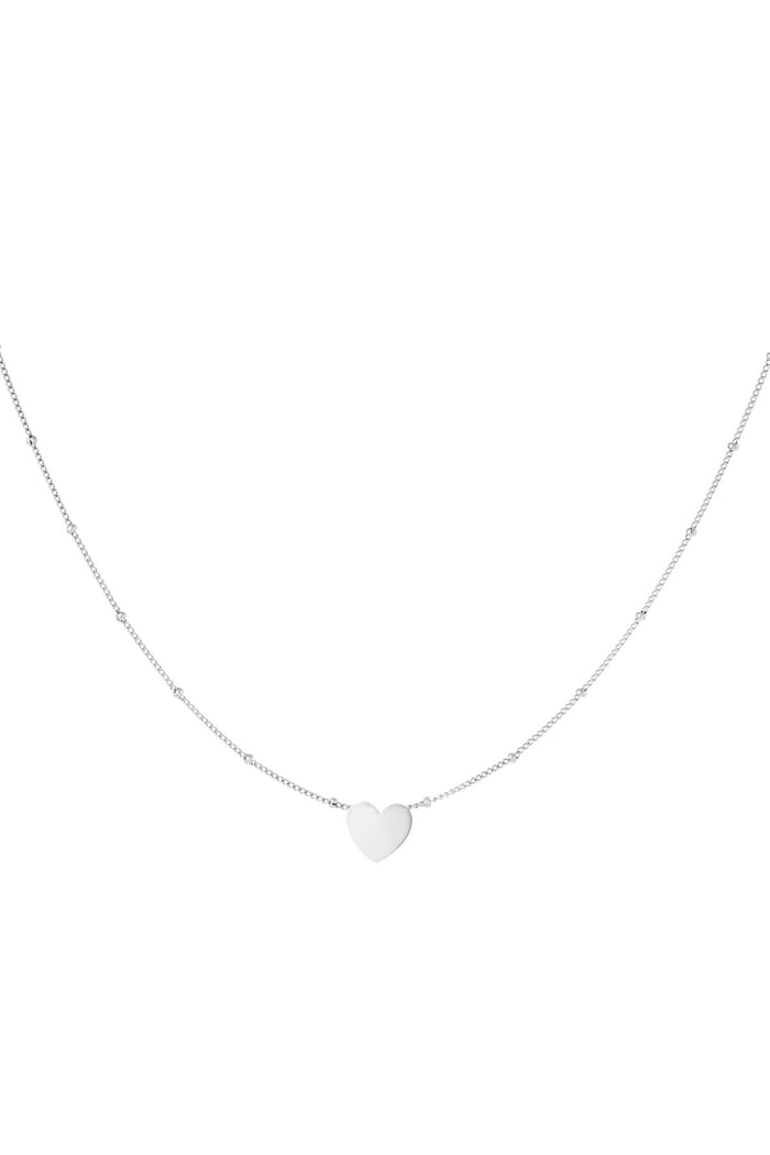 Minimalistic necklace heart Silver Color Stainless Steel 