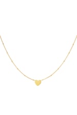 Gold color / Minimalistic necklace heart Gold Color Stainless Steel 