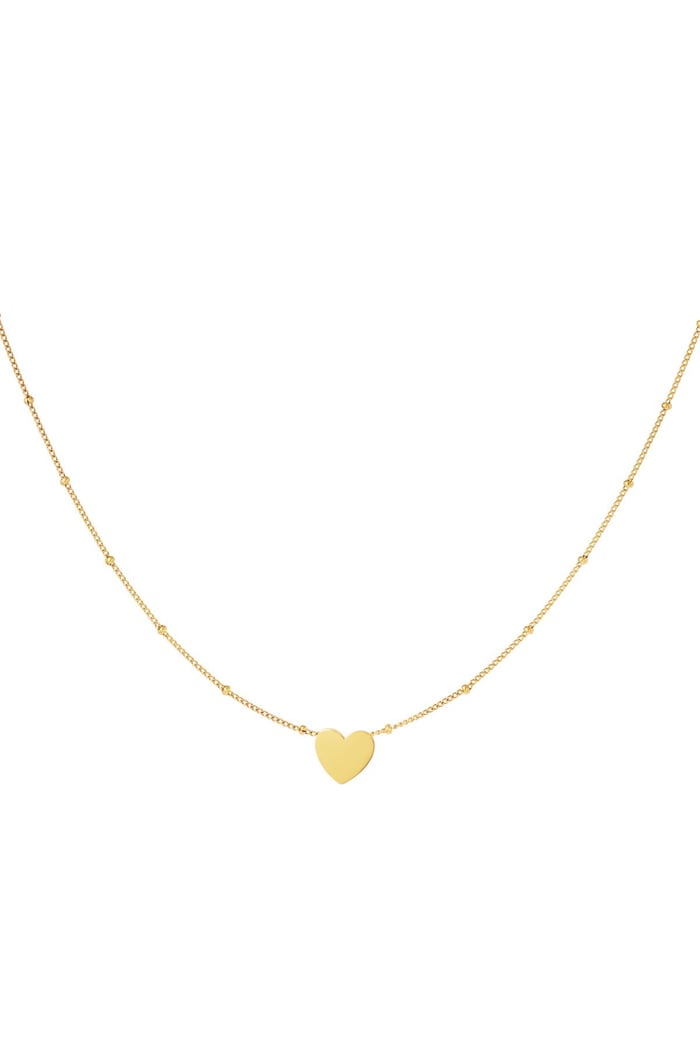 Minimalistic necklace heart Gold Color Stainless Steel 