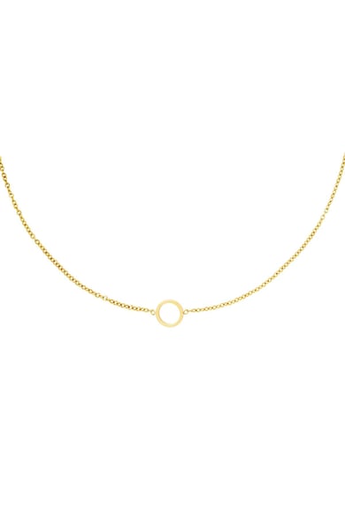 Minimalistic necklace open circle Gold Color Stainless Steel h5 