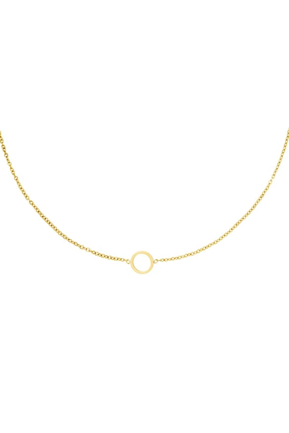 Minimalistic necklace open circle Gold Color Stainless Steel 2
