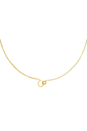 Necklaces connected circles Gold Color Stainless Steel h5 