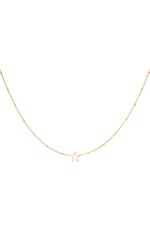 Gold color / Minimalistic necklace open star Gold Color Stainless Steel Picture2