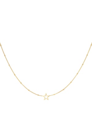 Minimalistic necklace open star Gold Color Stainless Steel h5 