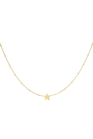 Stainless steel necklace star Gold color h5 