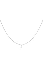 Silver color / Stainless steel necklace Half Moon Silver color 