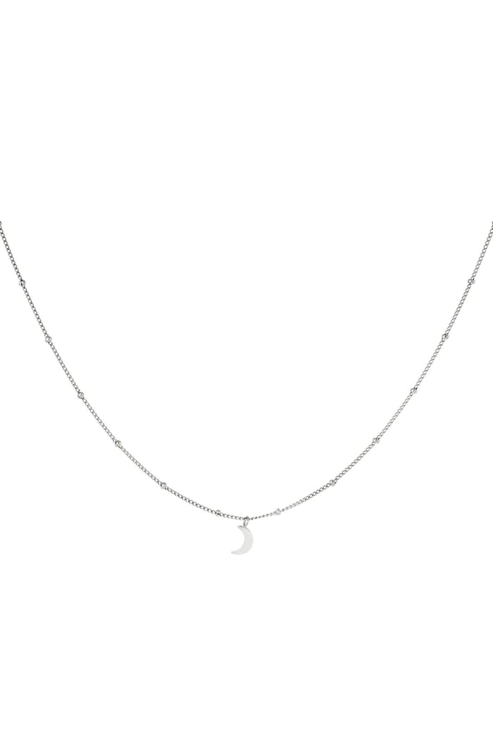 Stainless steel necklace Half Moon Silver color 