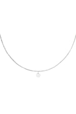 Silver color / Necklace with little circle pendant Silver Color Stainless Steel 