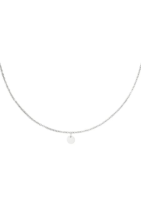 Necklace with little circle pendant Silver Color Stainless Steel