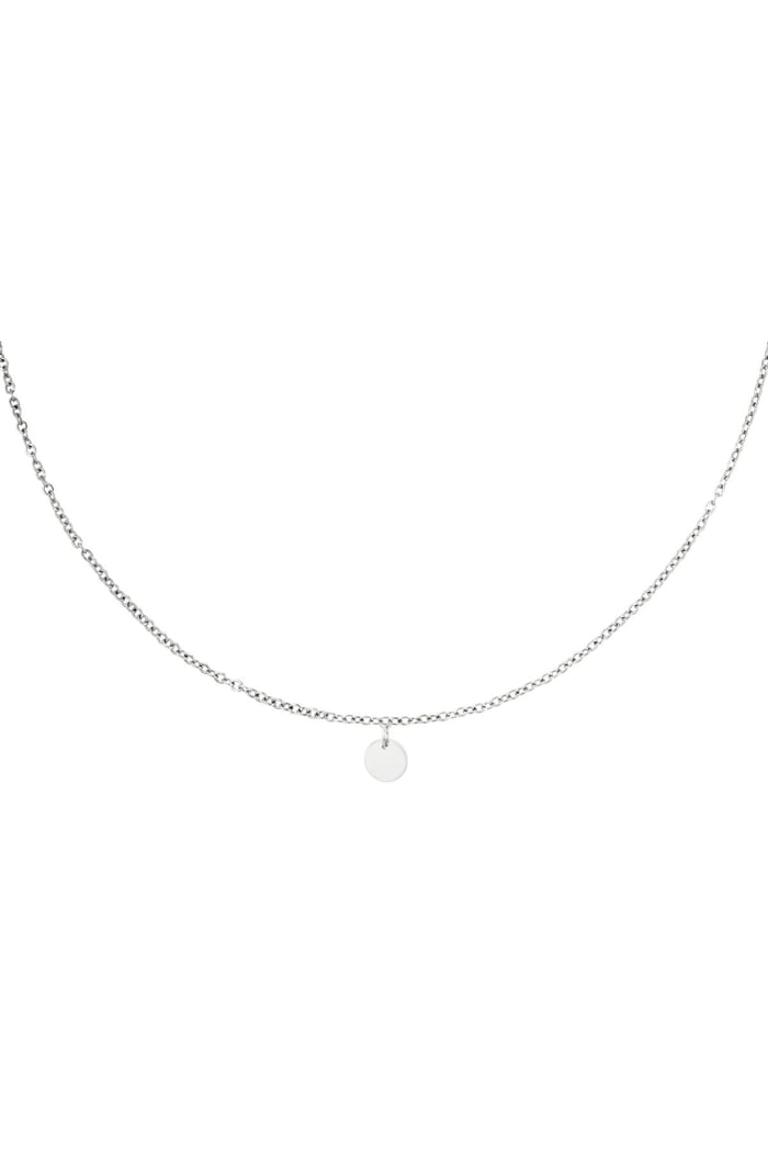 Necklace with little circle pendant Silver Color Stainless Steel 