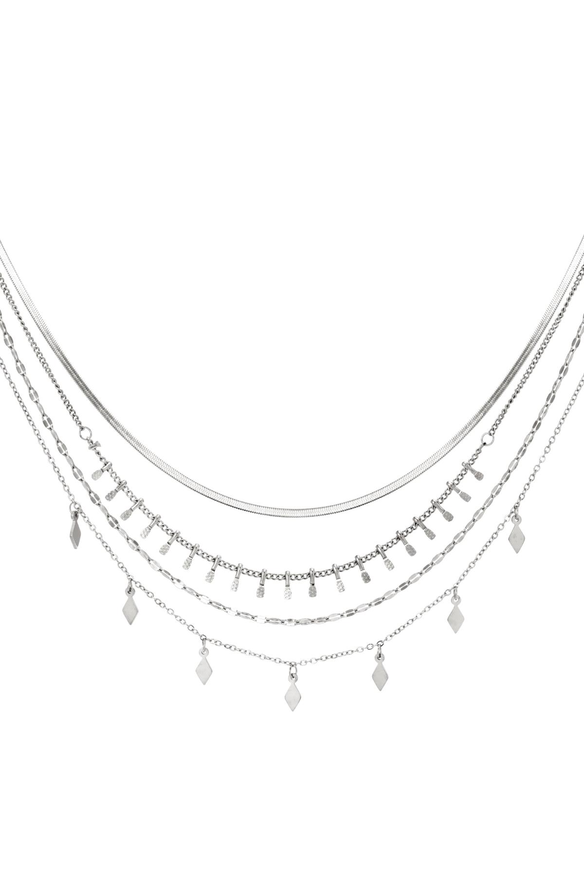 Multi-layered necklace Silver Color Stainless Steel