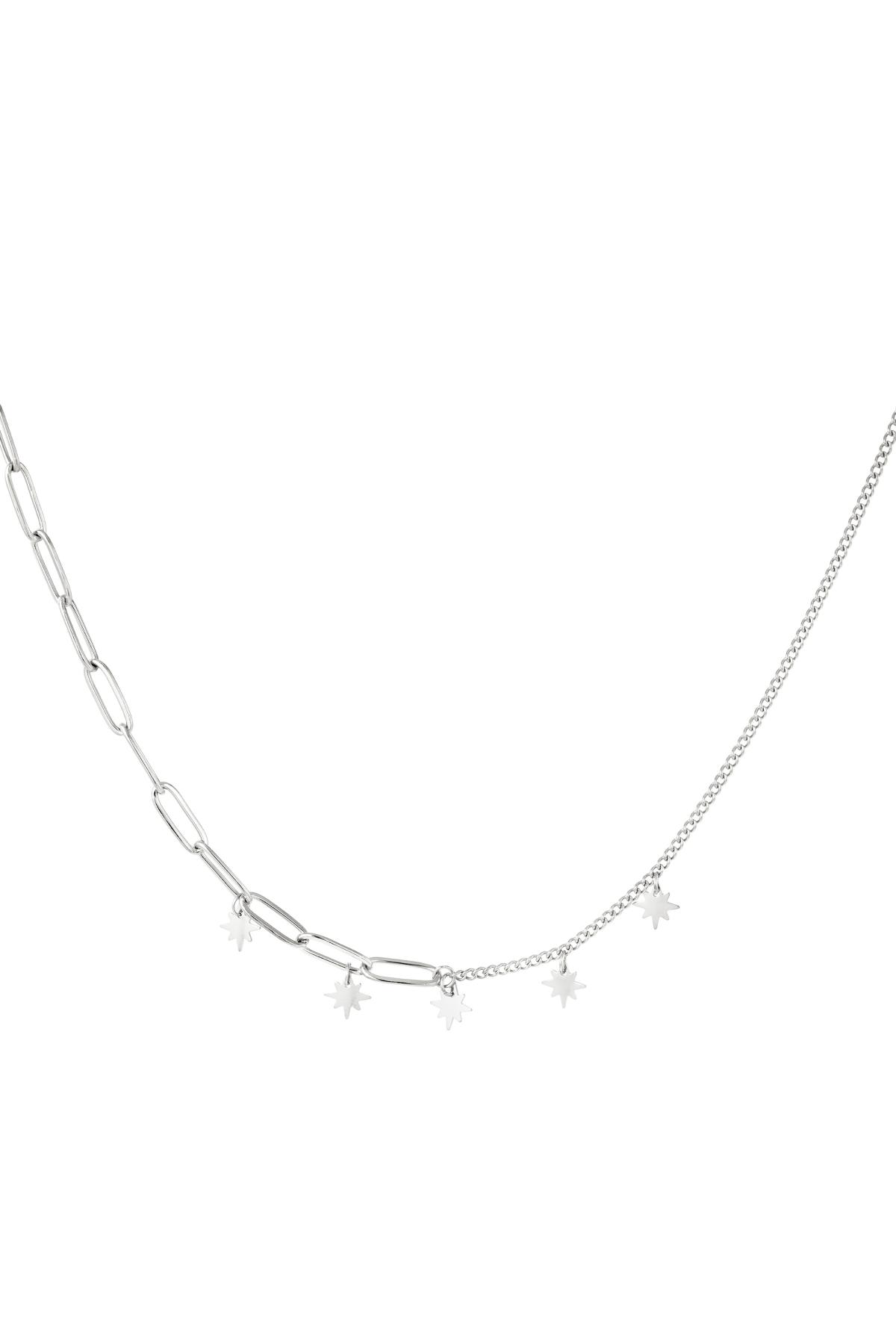 Stainless steel necklace stars Silver color