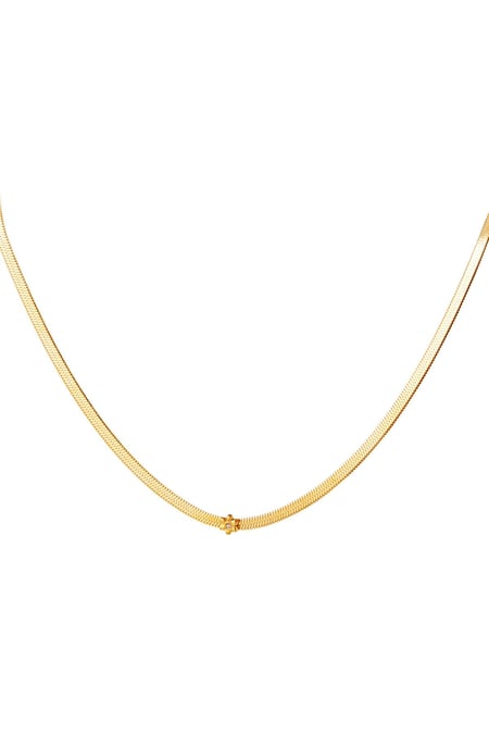 Stainless steel necklace with little flower Gold color 2