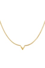 Gold color / Stainless Steel Necklace Letter V Gold color 